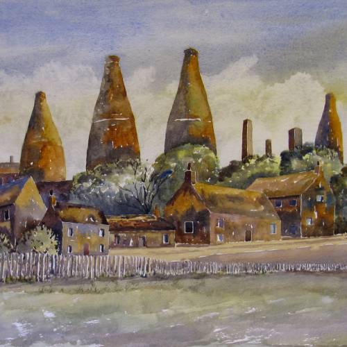 Painting by Clifford Hirtst, titled 'The Sytch in Burslem in the 1950s'